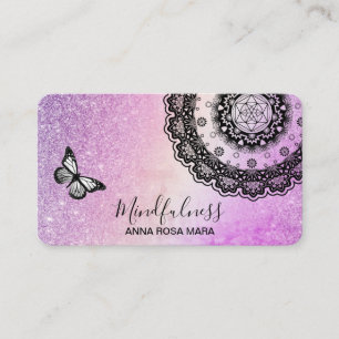 *~* Zen Meditation Butterfly Reiki Mandala Business Card
