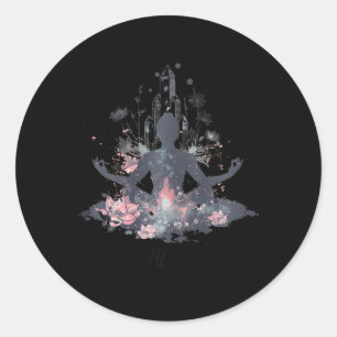 Zen Meditation Mantra And Yoga Journey Artwork  Classic Round Sticker
