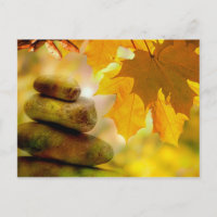 Zen meditation stones and Maple Leaves