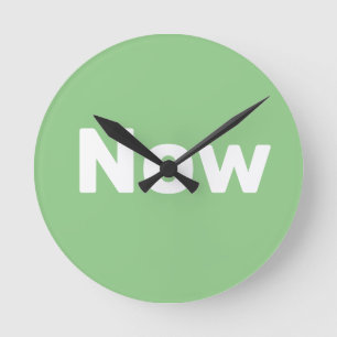 Zen / Mindfulness Simple Sage Vert Horloge ronde