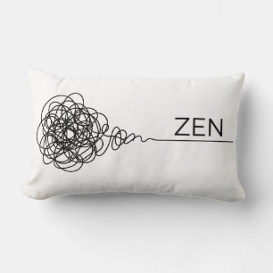 Zen Minimalist Mental Health Scribble Lumbar Pillow