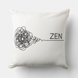 Zen Minimalist Mental Health Scribble Throw Pillow