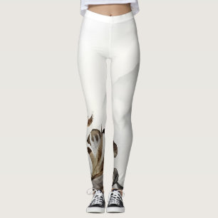 Zen Misty Mountain Birds Minimalist Nature Leggings