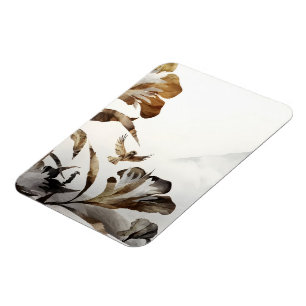 Zen Misty Mountain Birds Minimalist Nature Magnet