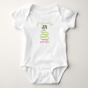 Zen Mode Yoga Meditation Green Balance Rocks Baby Bodysuit