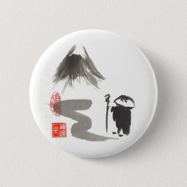 Zen Monk on Journey 2 Inch Round Button (Front)
