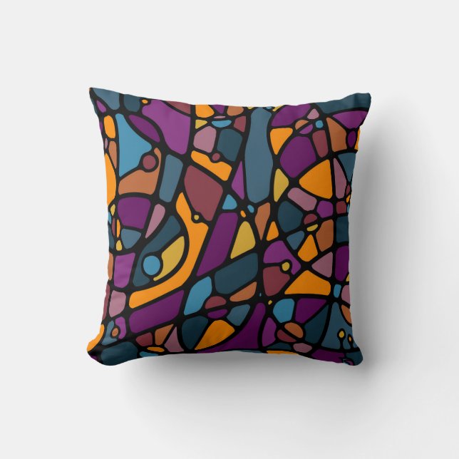 Zen Neurographic Digital Creation Throw Pillow (Front)