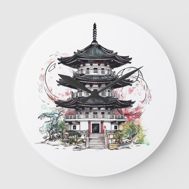 Zen of the Pagoda -  Large Clock (Front)