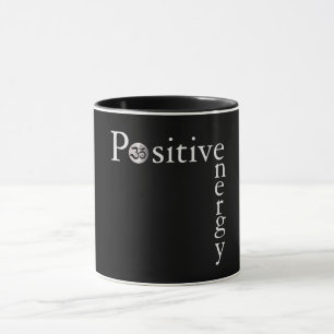 Zen Om Positive Energy Minimalist Black And White Mug