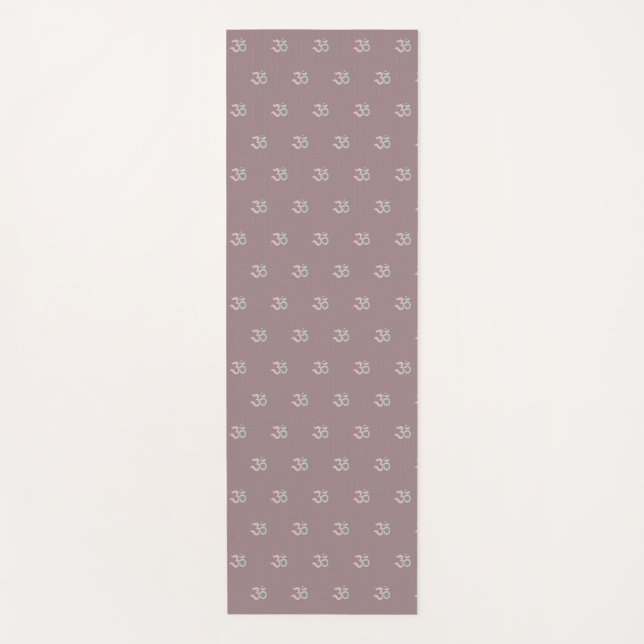 Zen Om symbol pattern dusty pink Yoga Mat (Front)