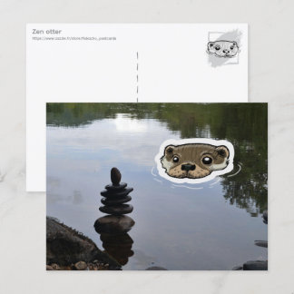 Zen Otter (color) Postcard