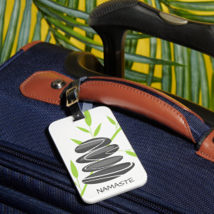 Zen pebble stone Personalized travel lugage tags
