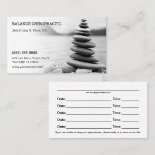 Zen Pebbles Chiropractic Appointment Card