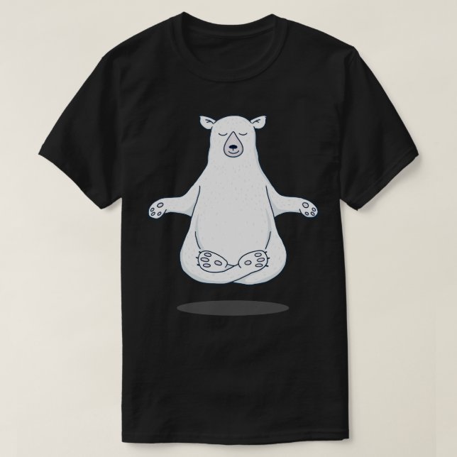 Zen Polar Bear Meditating T-Shirt (Design Front)