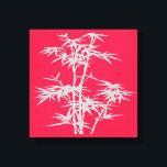 Zen pop art pink bamboo Asian style art Canvas Print<br><div class="desc">A simple Zen design of bamboo in Asian Japanese style against a fully customisable colour pop art pink background. This simple design would look great against a bright colour or dark colour. Bring good Chi energy and good feng shui into your home or office with this design.</div>