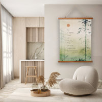 Zen Quote Asian Art Wood Topped Wall Tapestry