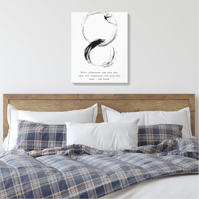 Zen Quote: Wisdom and Meditation Canvas Print (Insitu(Bedroom))