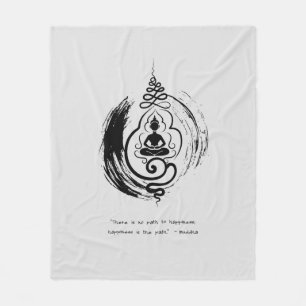 Zen Quote: Wisdom and Meditation  Fleece Blanket