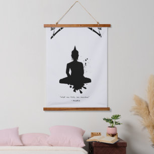 Zen Quote: Wisdom and Meditation Hanging Tapestry