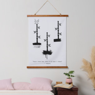 Zen Quote: Wisdom and Meditation Hanging Tapestry