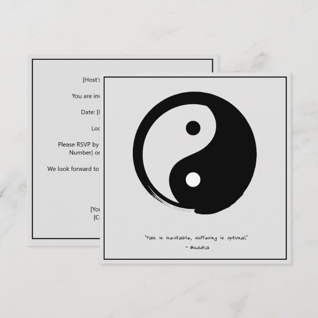 Zen Quote: Wisdom and Meditation Invitation (Front/Back)