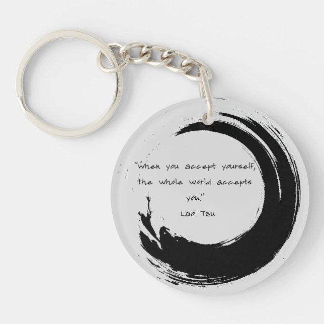 Zen Quote: Wisdom and Meditation Keychain (Front)