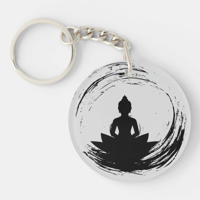 Zen Quote: Wisdom and Meditation Keychain (Front)