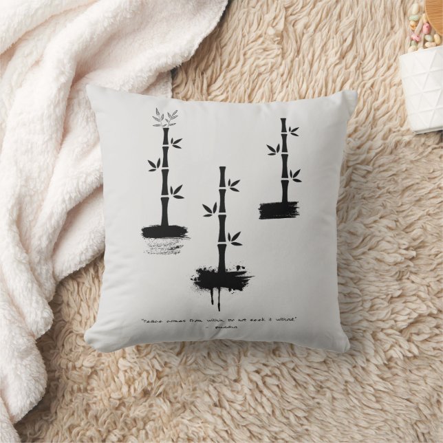 Zen Quote: Wisdom and Meditation  Throw Pillow (Blanket)