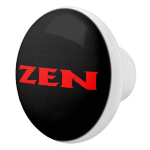 Zen red black ceramic knob