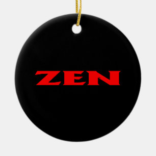 Zen red black round ceramic ornament