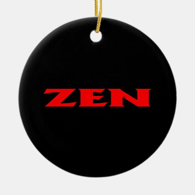 Zen red black round ceramic ornament (Front)