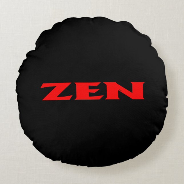Zen red black round poly throw pillow (Front)