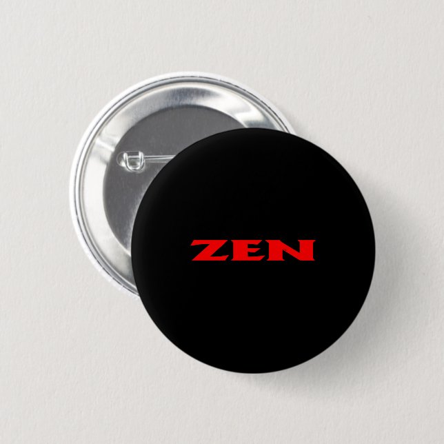 Zen red black standard round button (Front & Back)