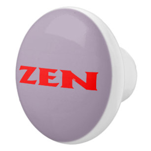 Zen red grey ceramic knob