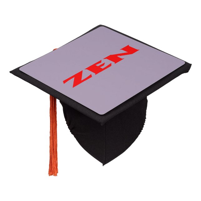 Zen red grey graduation cap (Angled)