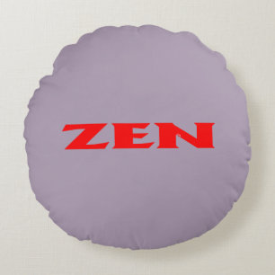 Zen red grey round poly throw pillow