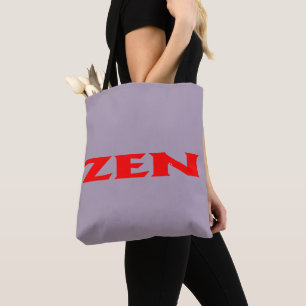 Zen red grey shoulder tote bag