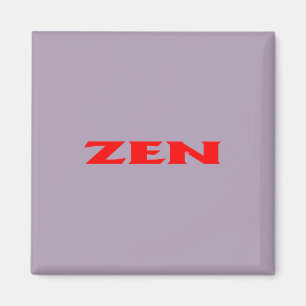 Zen red grey square magnet