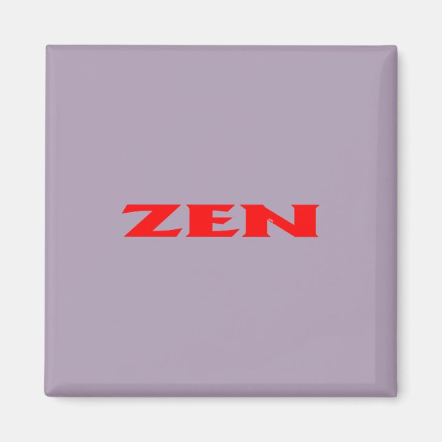 Zen red grey square magnet (Front)