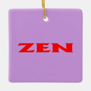 Zen red lilac square ceramic ornament