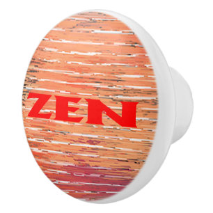Zen red reeds ceramic knob
