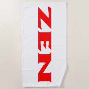 Zen red white beach towel