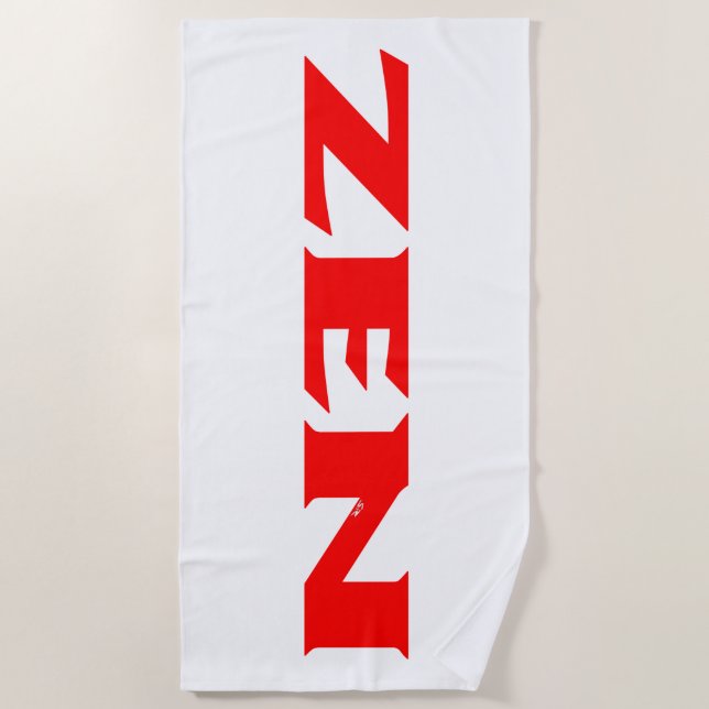Zen red white beach towel (Front)