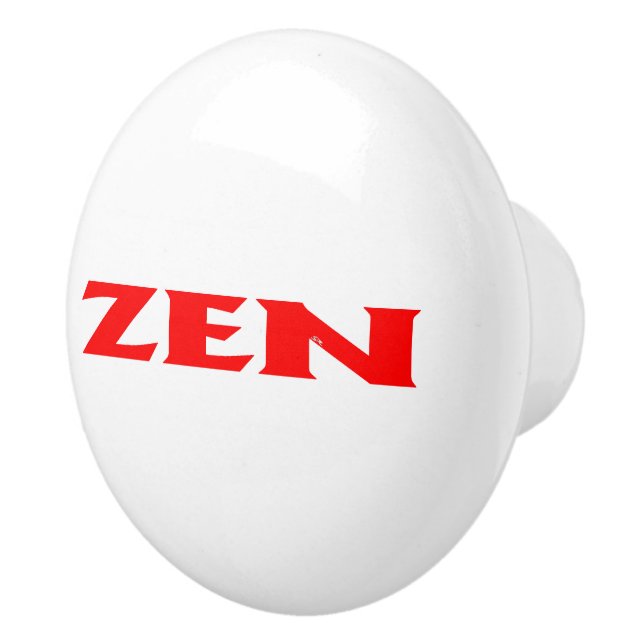 Zen red white ceramic knob (Right)