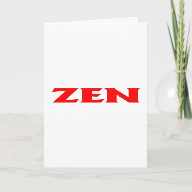Zen red white greeting card (Front)