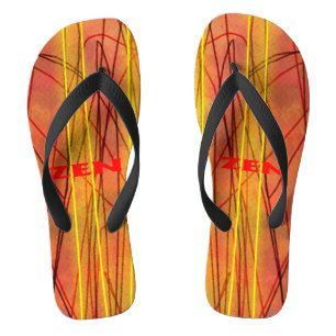 Zen red wire wide flip flops