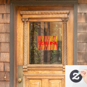 Zen red wire window cling