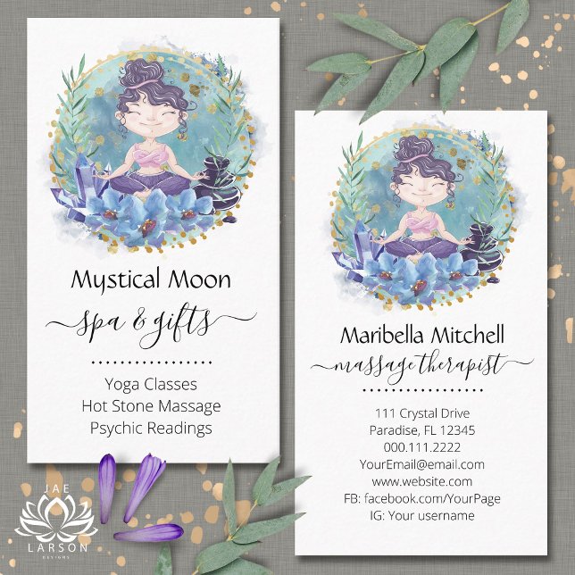 Zen roches Yoga Spa Massage Carte de visite (Créateur téléchargé)