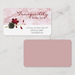  Zen Rocks Floral Beauty Spa Massage Therapist Business Card