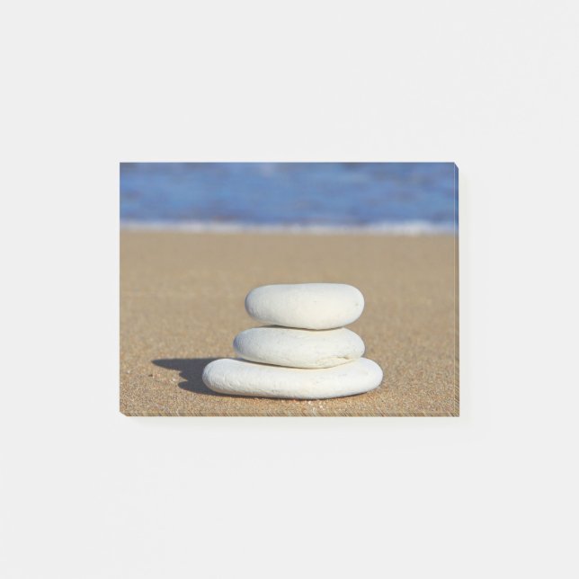Zen Rocks on Beach Post-it Notes (Front)